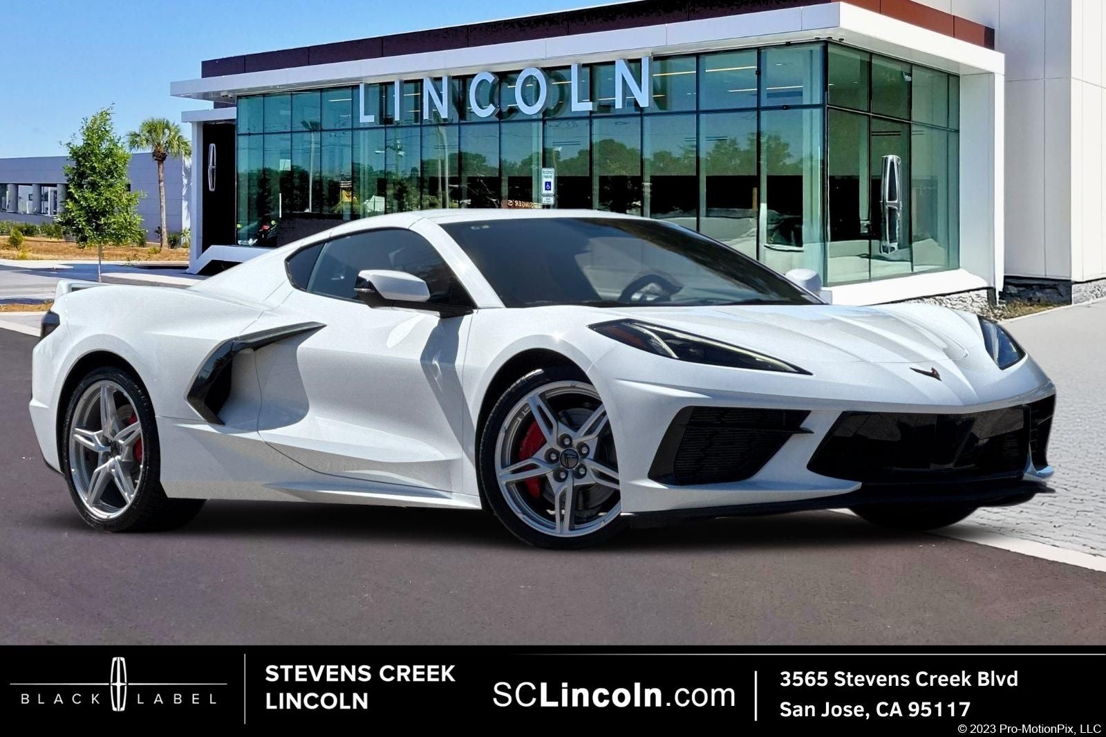 2023 Chevrolet Corvette Stingray 1LT in Arctic White — front three-quarter view