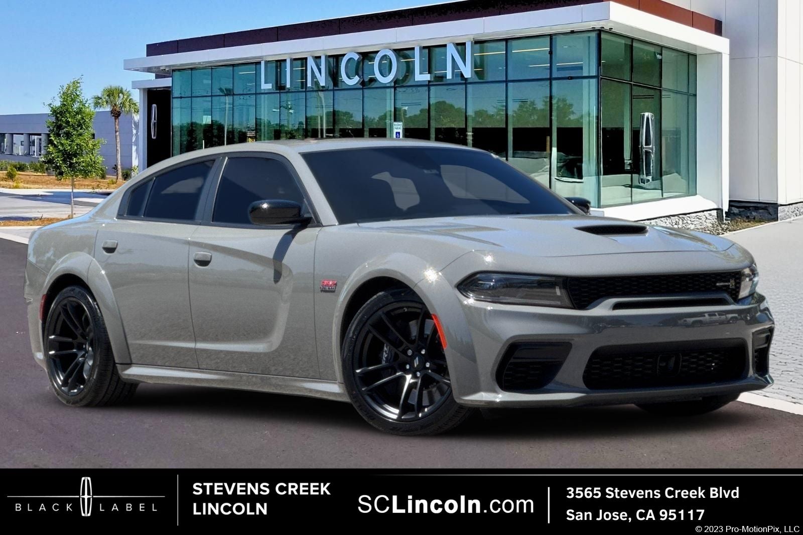 2023 Dodge Charger R/T Scat Pack in Destroyer Gray Clearcoat — front three-quarter view