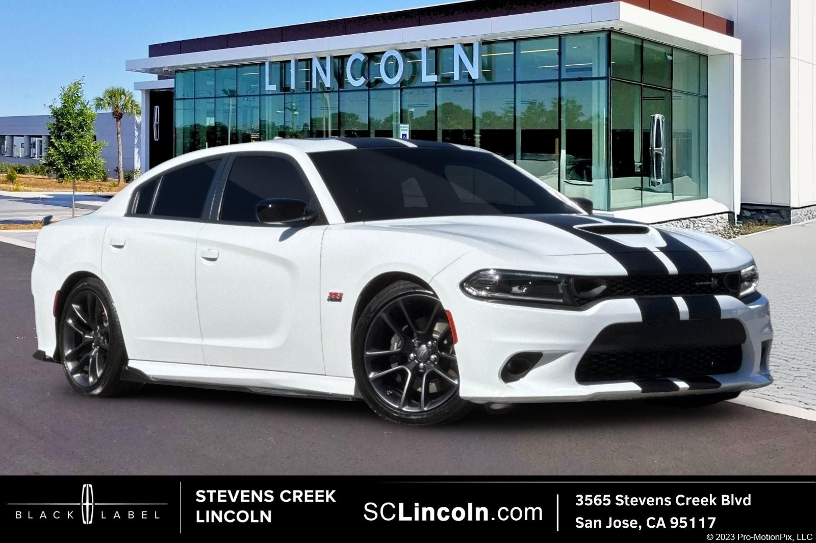 2023 Dodge Charger R/T Scat Pack in White Knuckle Clearcoat — front three-quarter view