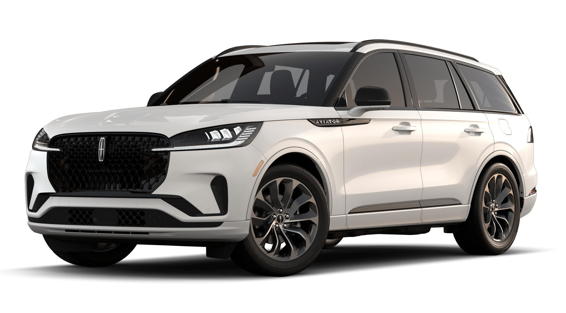 2026 Lincoln Aviator Premiere in Pristine White Metallic Tri-Coat — front three-quarter view