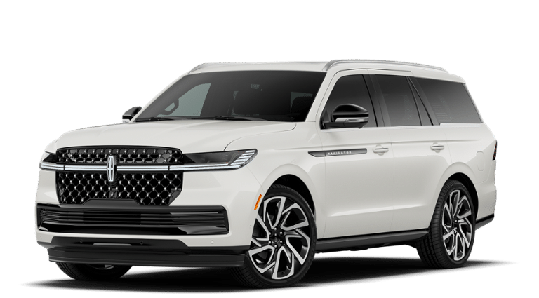 2027 Lincoln Navigator Black Label in Pristine White Metallic Tri-Coat — front three-quarter view