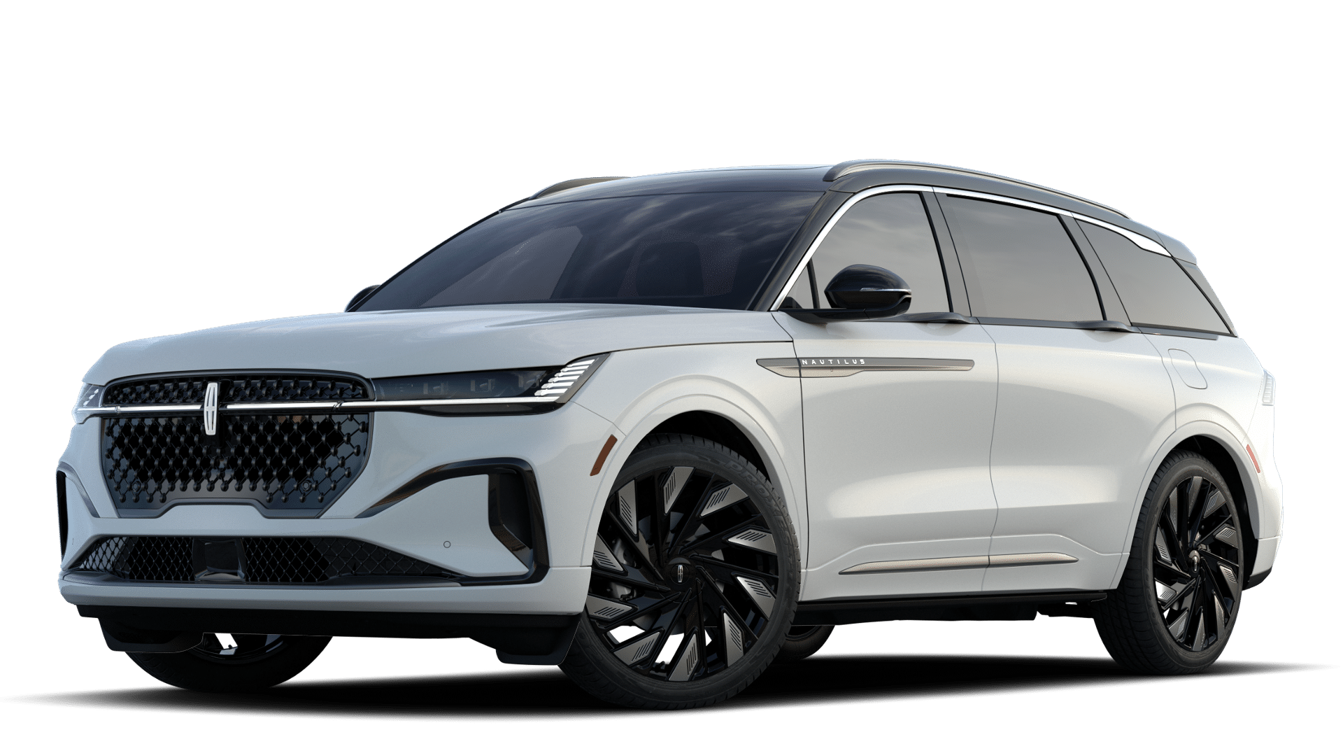 2026 Lincoln Nautilus Black Label in White Platinum Clearcoat Metallic — front three-quarter view