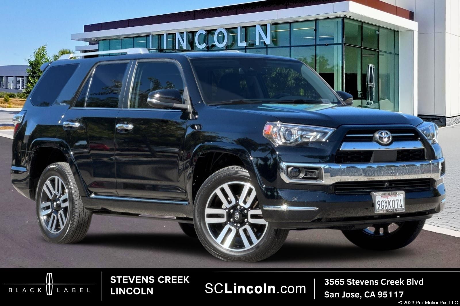 2023 Toyota 4Runner Limited in Midnight Black Metallic — front three-quarter view